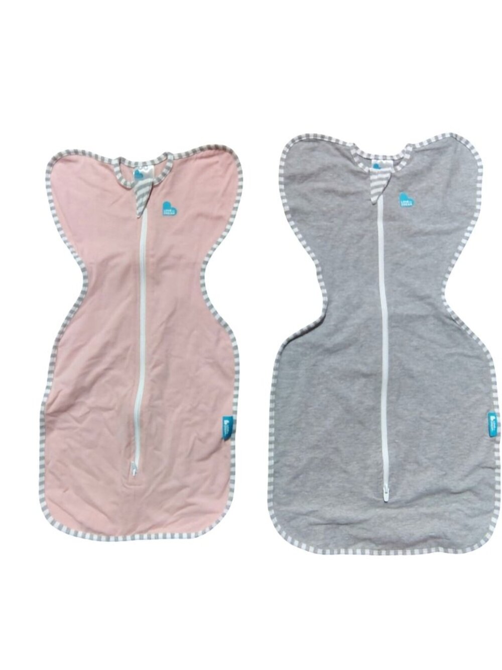 Set of 2 Love to Dream Baby Swaddle Up, Pink Newborn, Gray Size Small, Zip